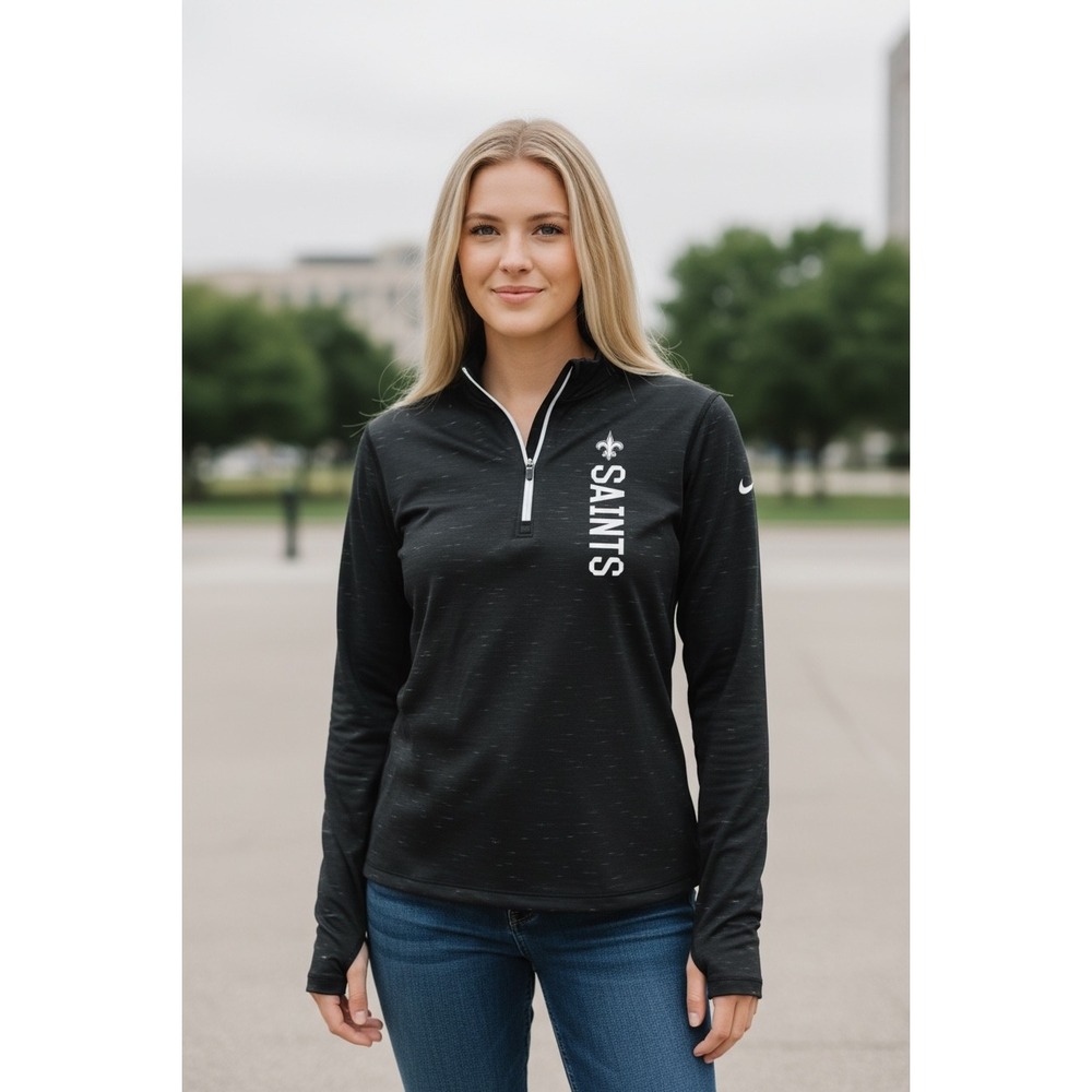 NFL Women's Black Saints Long Sleeve Tee